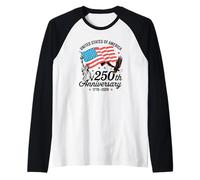 Patriotic Fourth of July 1776 Anniversary Eagle Raglan Baseball Tee