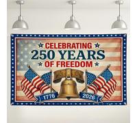 Patriotic Freedom Celebration Backdrop, Vintage America Flag Design for Party Decorations, Red White Blue Indoor/Outdoor Photo Background for Independence Day Events 71x43 Inch