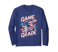 Patriotic Game ON 8TH Grade Ready Crush Soccer US Flag Long Sleeve T-Shirt