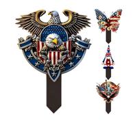 Patriotic Garden Stakes 4 Pieces - Independence Day Lawn Ornament, Yard