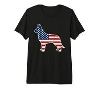 Patriotic German Shepherd American Flag 4th of July Shepherd Premium T-Shirt
