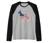 Patriotic German Shepherd American Flag 4th of July Shepherd Raglan Baseball Tee