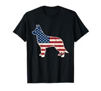 Patriotic German Shepherd American Flag 4th of July Shepherd T-Shirt