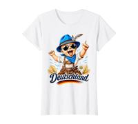 Patriotic Germany Costume Home Patriots Motif Value Graphic T-Shirt, Women, White, M