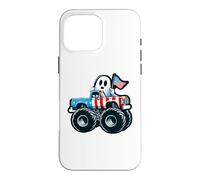 Patriotic Ghost 4th Of July Holding USA American Flag Truck Case for iPhone 16 Pro Max