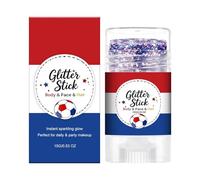 Patriotic Glitter,American Flag 15 ml 250° Long Lasting Sparkling | White and Blue Body Glitter - For Women Children Hair Shoulders, Party Theme Parade