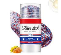 Patriotic Glitter Stick,Patriotic Waterproof Long-Lasting - Body Makeup Face Glitter - for Football Game Veteran Day Parade Parties School Event Holiday Celebration