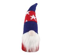 Patriotic Gnome - Knitted Hat With Red White Blue & Stripes Handmade Swedish Tomte Doll For Independence Day Memorial Day Veterans Day Home & Pat (B, 31x9x7cm)