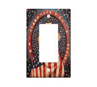 Patriotic Golden Retriever Light Switch Cover Plates/Outlet Covers, American Flag Warmth, Vintage Animal Decor, Home Accent, Thermoplastic Wall Plates, Standard Size Single Rocker