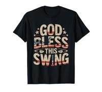 Patriotic Golfer God Bless Swing American Flag Golf Fourth T-Shirt