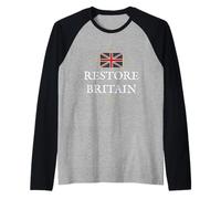 Patriotic Great Britain Support British Pride GB Restore UK Raglan Baseball Tee