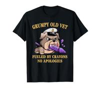 Patriotic Grumpy Old Vet Fueled BY Crayons Joke Fuelled Meme Value Graphic T-Shirt