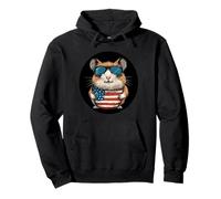 Patriotic Hamster with the American Flag Costume Pullover Hoodie