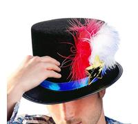 Patriotic Hats for Men, White and Blue Red Hat, Star 4th of July Top Hat, Festive Headwear, Fun Carnival Headwear, Holiday Support, Costume Accessory for Men