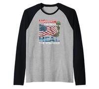 Patriotic Honor The Dead Heal The Wounded Warrior American Raglan Baseball Tee