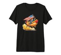 Patriotic Hotdog Ride for Barbecue and Weenies Lovers Premium T-Shirt