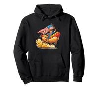 Patriotic Hotdog Ride for Barbecue and Weenies Lovers Pullover Hoodie