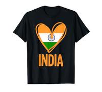 Patriotic India Cute Heart Graphic Indian Flag Girls Kids T-Shirt