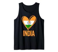 Patriotic India Cute Heart Graphic Indian Flag Girls Kids Tank Top