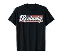 Patriotic Kentucky USA Flag Stripe Vintage State Kentucky T-Shirt