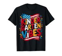 Patriotic Kindergarten School Vibes Bruh We Back US Flag Value Graphic T-Shirt, Men, Black, L