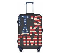 Patriotic Lake Print Decorative Travel Luggage Cover Concealed Zipper Suitcases Anti Scratch Dustproof, White, L