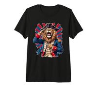 Patriotic Lion General Saluting July 4th Premium T-Shirt