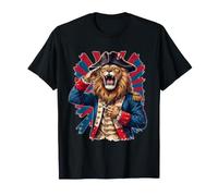 Patriotic Lion General Saluting July 4th T-Shirt