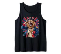 Patriotic Lion General Saluting July 4th Tank Top
