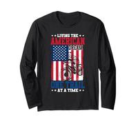 Patriotic Living the American Dream Bicycle Cycling Cyclist Long Sleeve T-Shirt