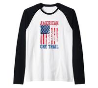 Patriotic Living the American Dream Bicycle Cycling Cyclist Raglan Baseball Tee