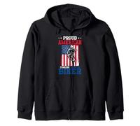 Patriotic Living the American Dream Bicycle Cycling Cyclist Zip Hoodie