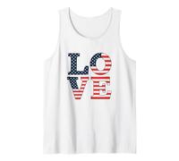 Patriotic Love USA Flag 4th of July Peace Equality Resist Tank Top