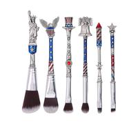 Patriotic Makeup Brush Set, 6PCS Soft Cosmetic Brushes for Women