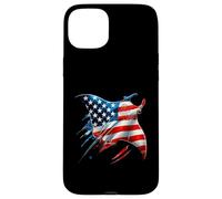 Patriotic Manta Ray Flag Design Case for iPhone 15 Plus