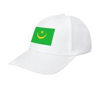 Patriotic Mauritania Flag Baseball Cap, Unisex Adjustable Soft Casual Baseball Caps,Dad Hat for Outdoor Activities White