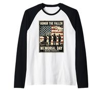 Patriotic Memorial Day Honor The Fallen Military Heroes Raglan Baseball Tee