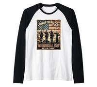 Patriotic Memorial Day Honor The Fallen Military Tribute Raglan Baseball Tee