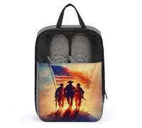 Patriotic Memorial Soldiers Silhouettes Shoe Bag for Travel Daily Use Anti-dust Storage Carrier Golf Shoe Pouch
