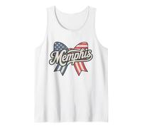 Patriotic Memphis Coquette USA Flag Bow Memphis Tank Top