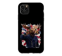 Patriotic Moose Saluting American Flag Military Case for iPhone 11 Pro Max