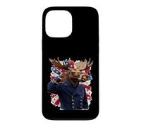 Patriotic Moose Saluting American Flag Military Case for iPhone 13 Pro Max