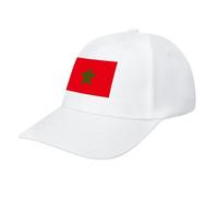 Patriotic Morocco Flag Baseball Cap, Unisex Adjustable Soft Casual Baseball Caps,Dad Hat for Outdoor Activities White