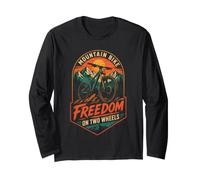 Patriotic Mountain Bike Freedom On Two Wheels Long Sleeve T-Shirt