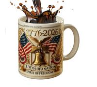 Patriotic Mug - 250th Patriotic Souvenir Cup, 1776-2026 Ceramic Cool Coffee Mugs | for History Enthusiast Men Friend Family Dad Mother Grandparent