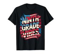 Patriotic Ninth Grade Vibes Teacher I Teach Future Heroes Value Graphic T-Shirt, Men, Black, S