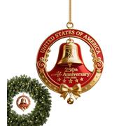 Patriotic Ornament - Campania Pendant in Acrylic for 250th | Flat 2D Vintage Decoration with the USA Reason 1776-2026 for Celebrating Independence for the Hall of