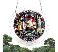 Patriotic Ornaments - 250th Birthday Acrylic Puzzle American Flag,Red, White And Blue Window Decoration,Suitable for Memorial Day Party Door Living Room Bedroom Garden Backyard Entrance
