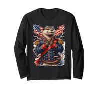 Patriotic Otter General in War Uniform July 4th Long Sleeve T-Shirt
