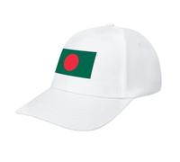 Patriotic People's Republic of Bangladesh Flag Baseball Cap, Unisex Adjustable Soft Casual Baseball Caps White